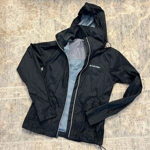 Columbia XS black lightweight rain jacket